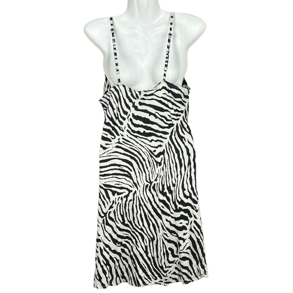 Tree of Life Mini Dress Tan Brown Zebra Animal Print African Boho Rayon Size L - Picture 6 of 11